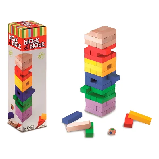 Torre De Equilibrio Bloques Madera Juego De Mesa Grupo Cayro