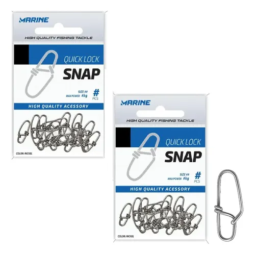 Snap P/ Pesca Quick Lock Tamanho 1 - 15kg-33lb C/20 Marine