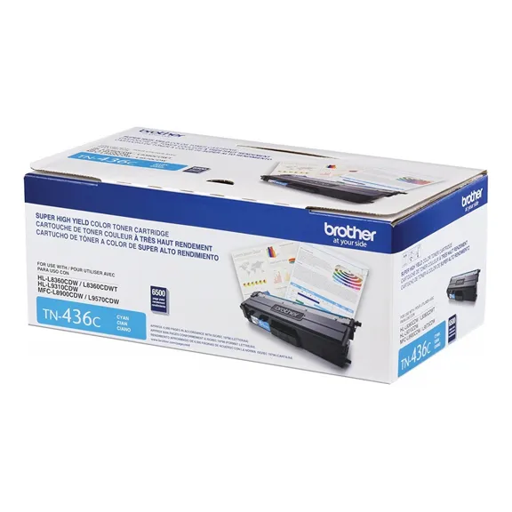 Toner Brother Tn436c Color Cian Rendimiento 6,500 Paginas