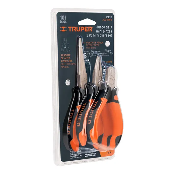 Juego De 3 Mini Pinzas Con Mango Comfort Grip 18215 Truper