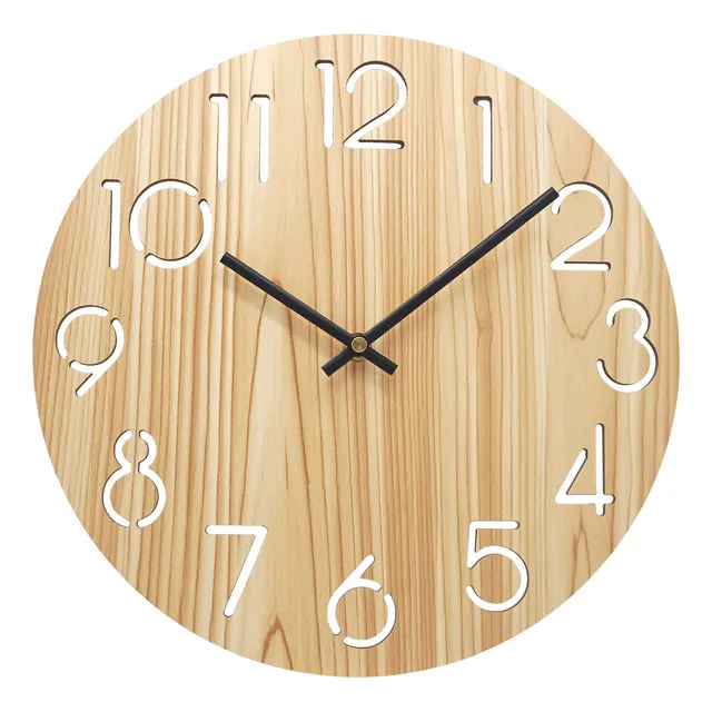 Reloj Pared Madera 12 ,reloj Grano Arce,reloj Decorativo