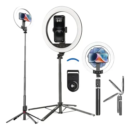 ring light aro de luz pequeÃ±o mercado libre Mini Aro De Luz Celular O Portátil, Recargable Colores Rgb Color Negro  MercadoLibre