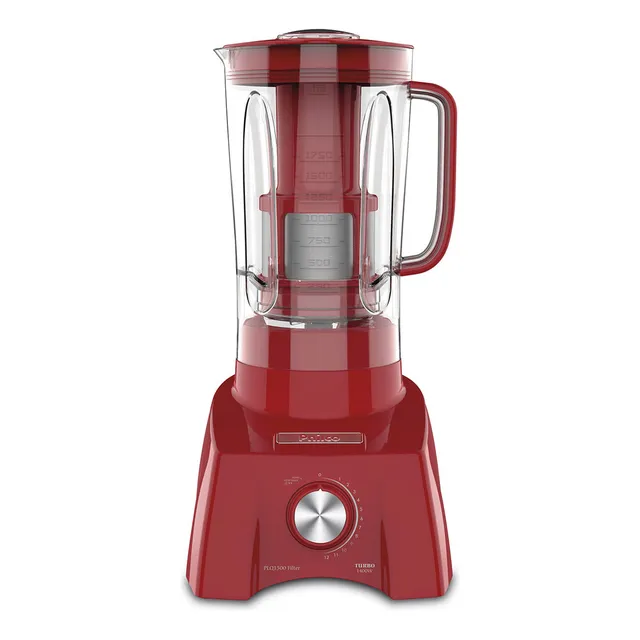 Liquidificador Philco Plq1500 Filter Turbo 1400w Cor Vermelho/prata Liquidificador Philco Plq1500 Filter Turbo 1400w Cor Vermelho/prata