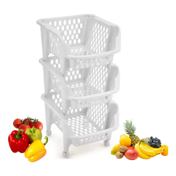 Carro Reyplast Verdulero Frutero 3 Niveles Color Blanco