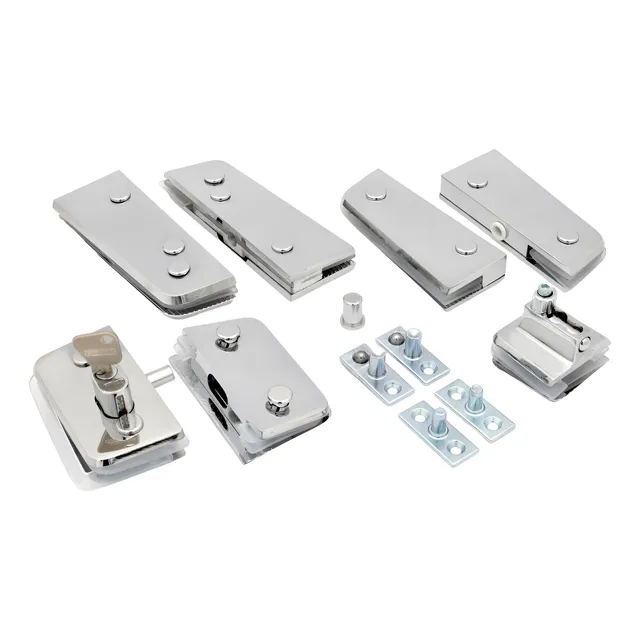Kit 08 Porta Dupla Pivotante Vidro Temperado Blindex