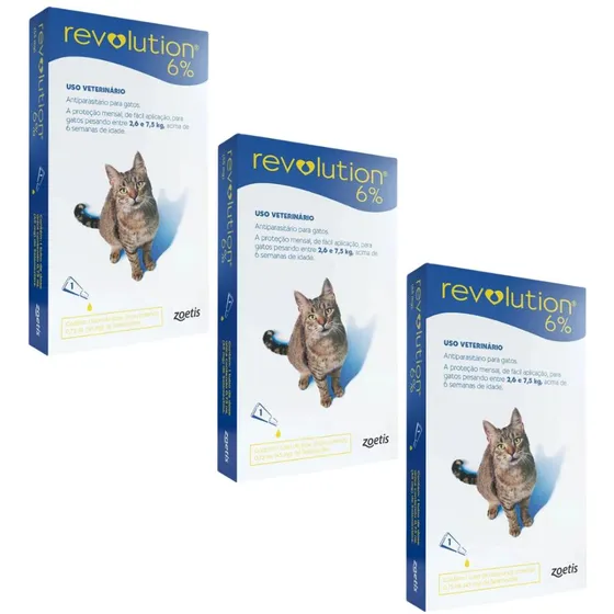 Revolution Para Gatos De 2,6kg A 7,5 Kg C/ 9 Pipetas Zoetis