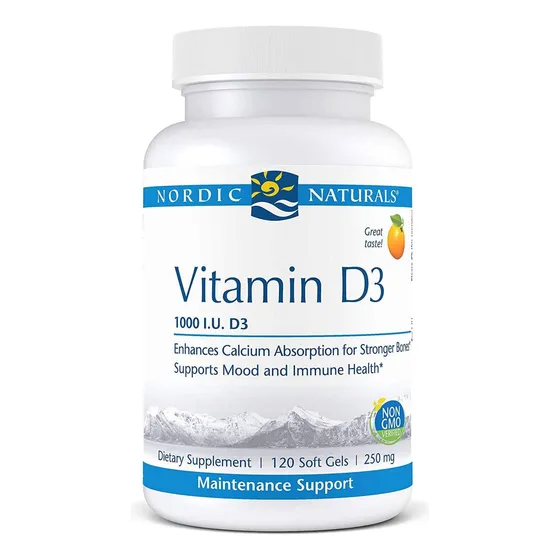 Suplemento Nordic Naturals Pro Vitamina D3 1000 120 Cápsulas