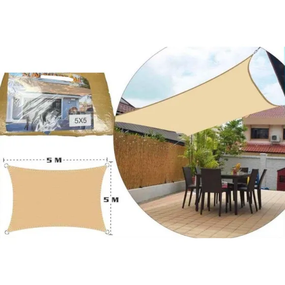 Toldo Tela Carpa 5x5 Rectangular Jardin Malla Rachel Impermeable