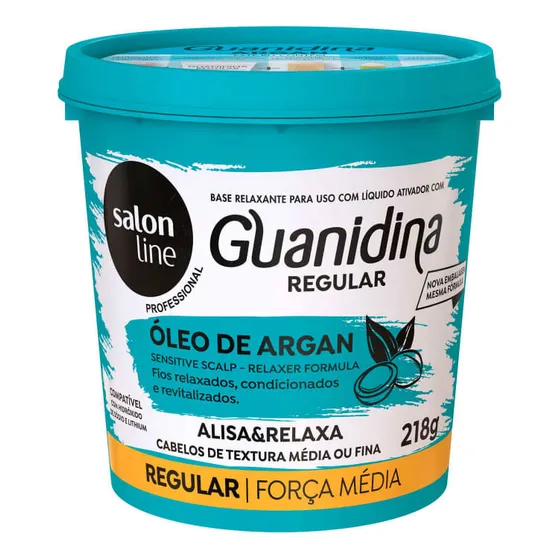 Salon Line Guanidina Óleo De Argan Regular Alisante 218g