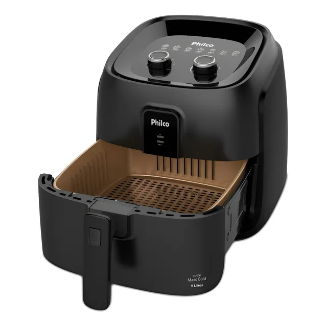 Fritadeira De Ar Paf90b 9l 2000w Cesto Quadrado Preto Philco