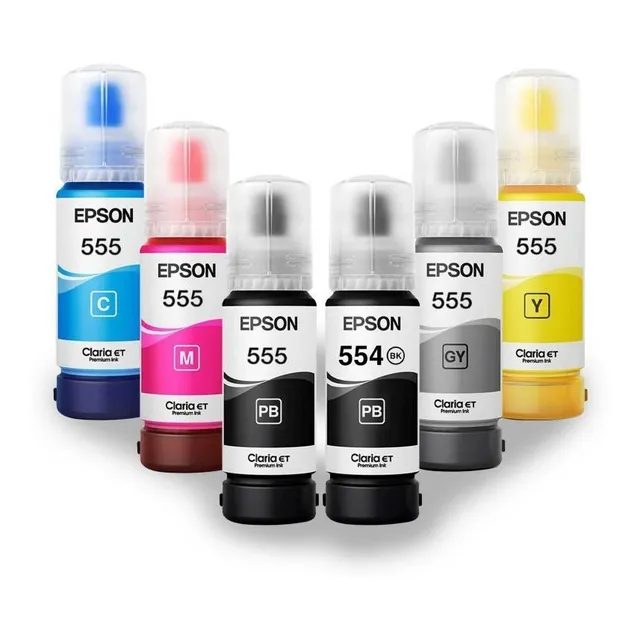 Pack De 6 Botellas De Tinta Epson T555 T554 L8160 L8180