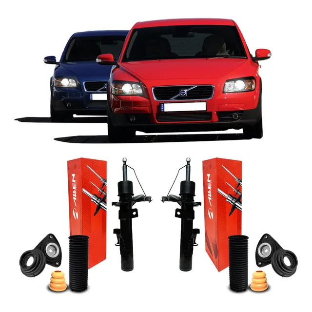 Par Amortecedor + Kit Batente Dianteiro Volvo C30 2007 08 09