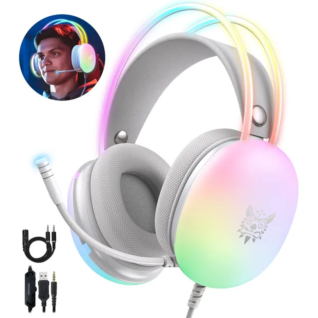 Audifonos Gamer Luz Rgb Con Microfono Onikuma X25 