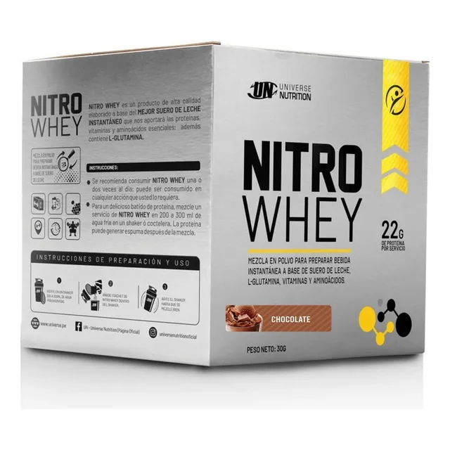 Nitro Whey Caja 10 Sachets Proteina Whey - Tienda Fisica