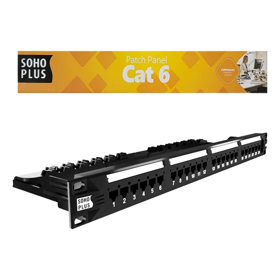 Patch Panel 24 Portas Cat6 Furukawa Sohoplus C/guia Traseira