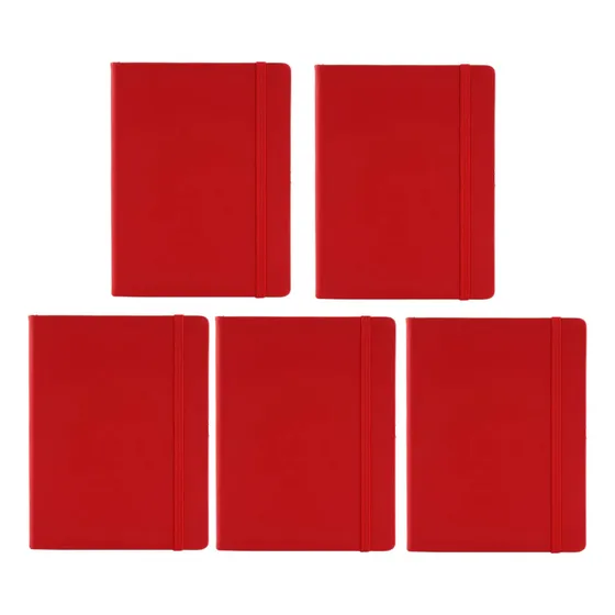 Libreta A5 Bolsillo Curpiel Rayas Separador Resorte,5 Piezas