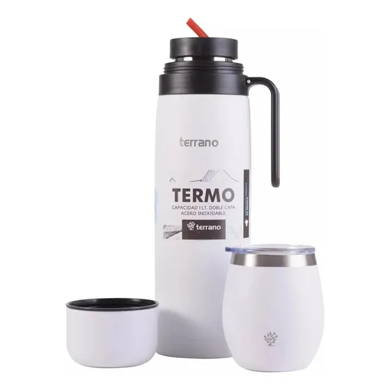 Kit Matero Terrano (mate + Termo C/asa + Bombilla De Regalo)