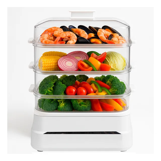 Vaporera Electrica 3 Niveles Cocina A Vapor Saludable Dimm