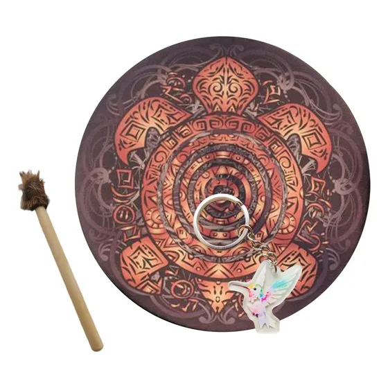 Tambor Xamã Padrão Tartaruga Shaman Instrumento Espiritual