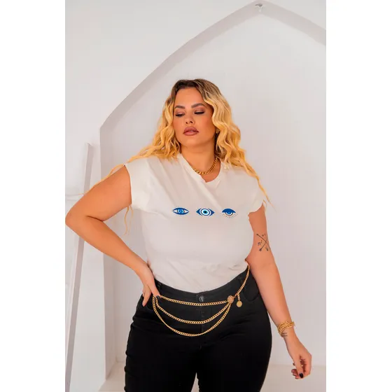 Camiseta Feminina Plus Size Tshirt Blusinha Exclusiva Luxo