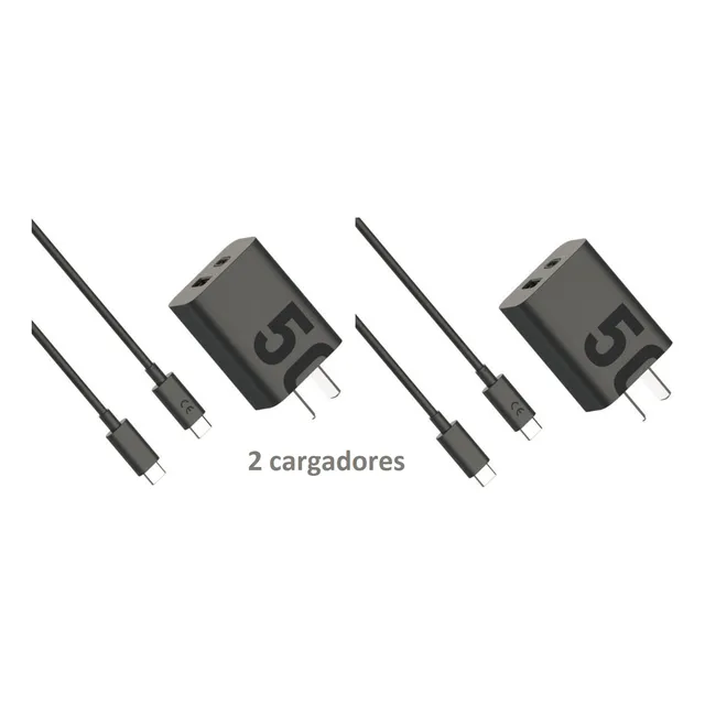 Cargador De Celular Motorola Duo 50w C/ Cables Tipo C - X2!!