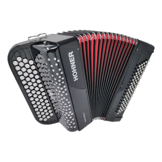 Acordeón Cromático A Botones 80 Bajos Hohner Nova Ii Color Negro