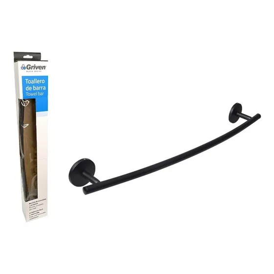 Tubo Toallero De Barra Accesorio De Baño Porta Toalla Negro 