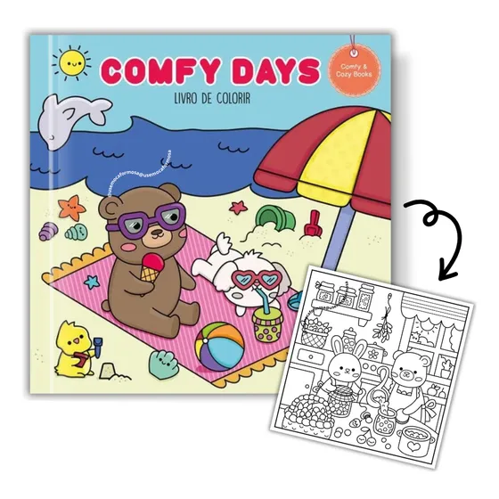 Livro De Colorir Comfy Days Bobbie Goods Coloring Book Kawaii