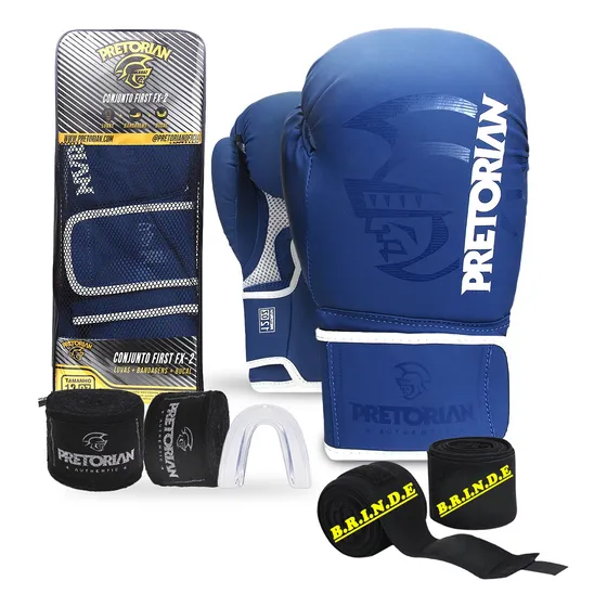 Kit Luva Boxe Muay Thai Fx2 Pretorian 2 Pares Bandagem Bucal