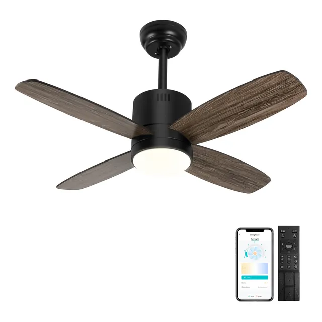 Ventilador De Techo Lampara Inteligentes  Con Control 97cm