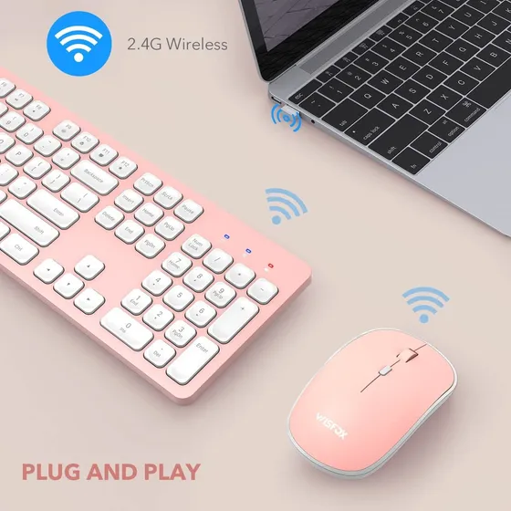 Combo Mouse Inalambrico Conectividad Segura 2.4 Ghz Usb