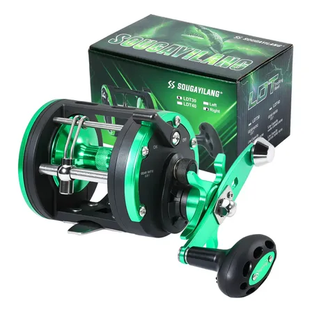 Carretilha Pesca Sougayilang B-dsst3000 Perfil Alto 20kg Marinha Verde 30 Esquerdo