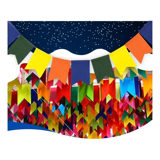 100 Metros Bandeirinhas Papel Seda Festa Junina Decoração Arraiá
