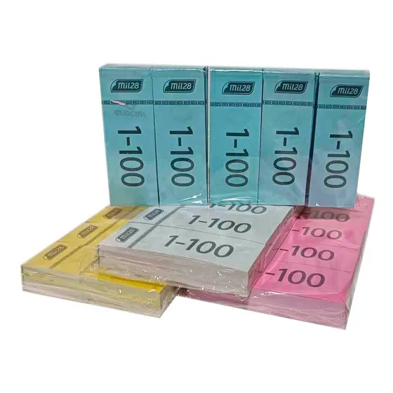 Talonario De Numeros Para Rifa 1 - 100 Varios Colores