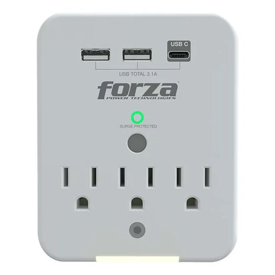 Tomacorriente Forza Protector Fwt-331usbc 3.1a Usb