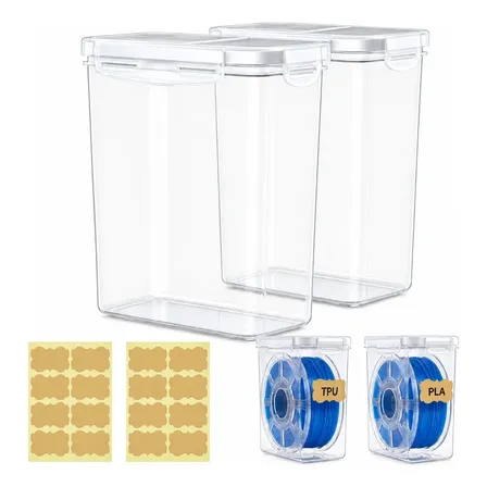 Kit 2 caixa para guardar filamento Pote Hermetico 3dprime Granito 1kg drybox para impressao 3D de armazenagem de filamento secagem secadora polipropileno osso petg pla abs ptu gesso
