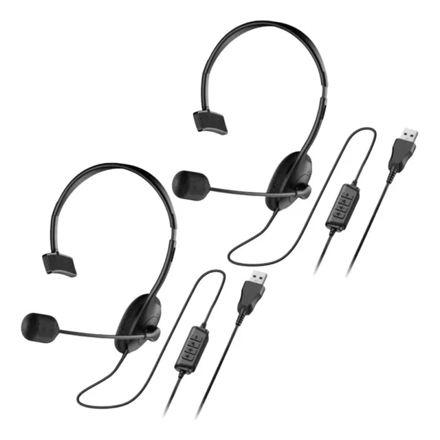 Auricular Usb Con Micrófono Para Pc Genius Hs-100u Pack X2
