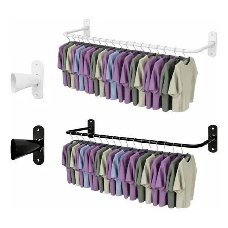 Kit 02 Araras Cabideiro Closet De Parede Reta 1m