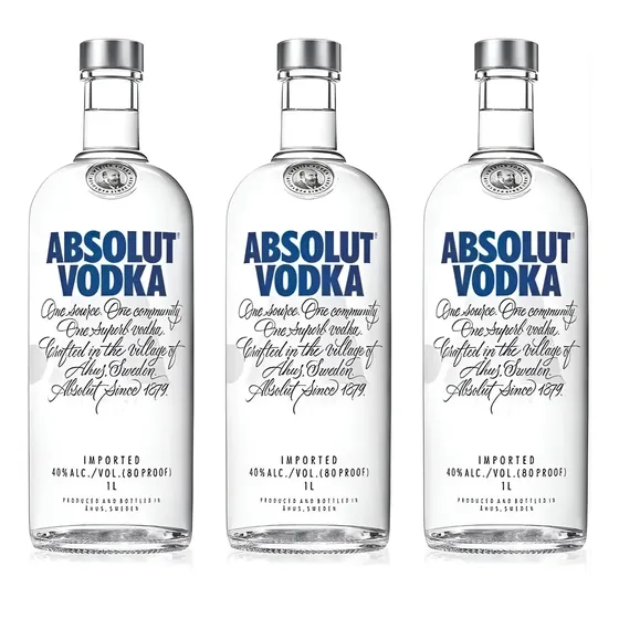 Vodka Absolut Original 1l Kit 3 Unid.