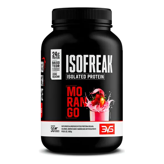 Isofreak Protein 900g Sabor: Morango Fórmula Exclusiva com Alta Concentração Proteica 3VS Nutrition