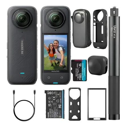 Câmera De Ação Insta360 X4 8k 8k30/5.7 72mp Nf + Acessorios  Cinza-escuro