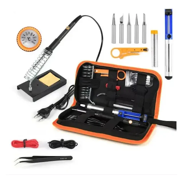 Kit Soldadura Cautín Digital Regulable 90w 15 Piezas Estuche