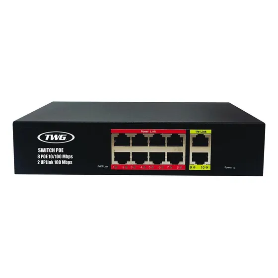 TWG Switch 8 Portas Poe 10/100mbps 02 P Uplink TW-4808 SW