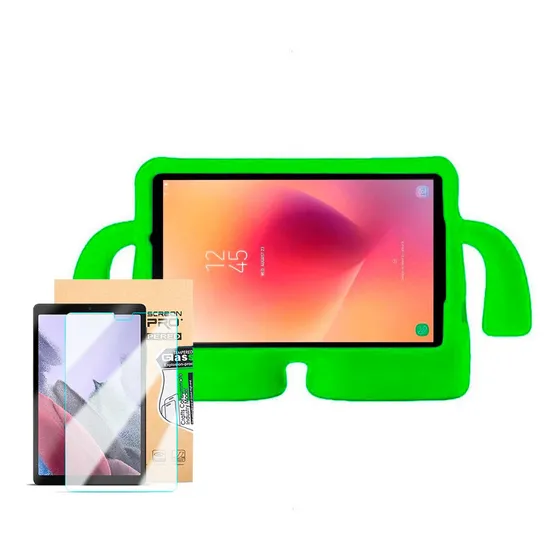 Capa Boneco Tablet Tab A7 Lite 8.7 2021 T220 T225 + Película Cor Verde