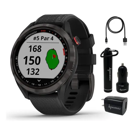 Reloj Golf Gps Garmin Approach S42 Premium Gunmetal + Power