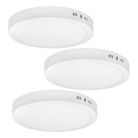 Lampara Panel Plafon Circular 24w Led Para Techo Pack X 3