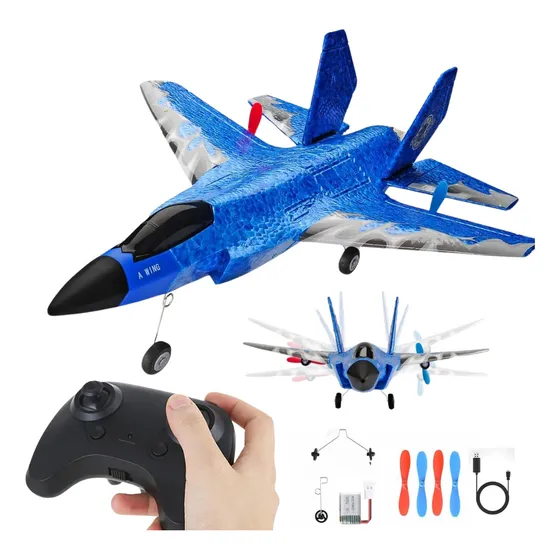Avion Aeromodelismo 2.4ghz Aviones Plumavit + Control Su-27 Color Azul