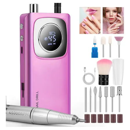 Pulidor De Uñas Inalámbrico Hotu Rosa Profesional 45000 Rpm