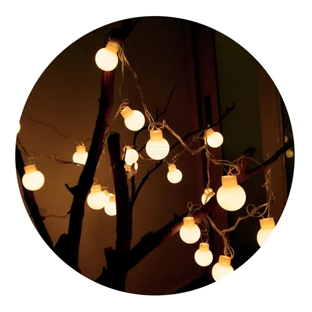 Guirnalda Luces Led Esferas Ct 4.5m Pilas Navidad Premium