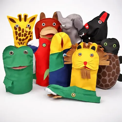 Meooeck 6 Pack Wooden Marionette Puppets Pull String Pupp